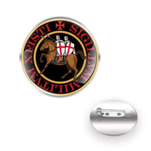 enamel KT badges Knights Templar Templars, Beauseant Flag lapel pin 