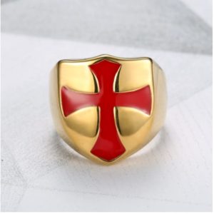 Knights Templar Ring of the Red Cross Gold-plated Colored ring