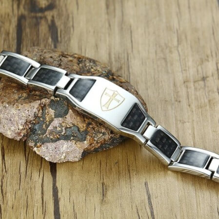 Knight Silver Mens Bracelet