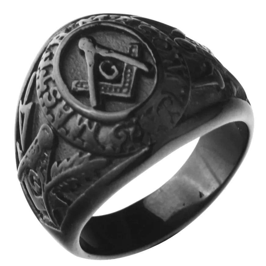 Steel Masonic Ring