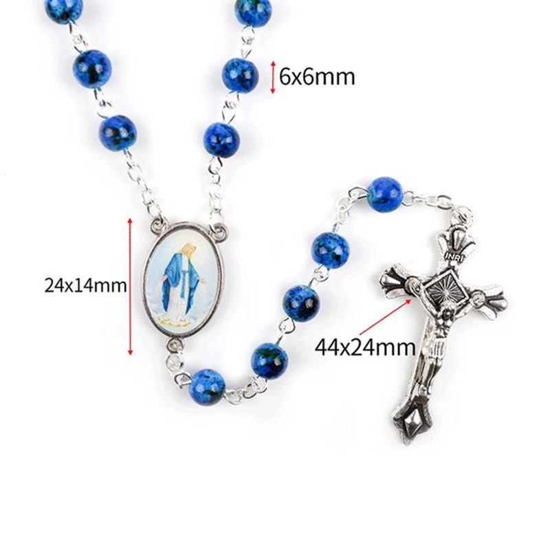 Vintage Cross Rosary Necklace