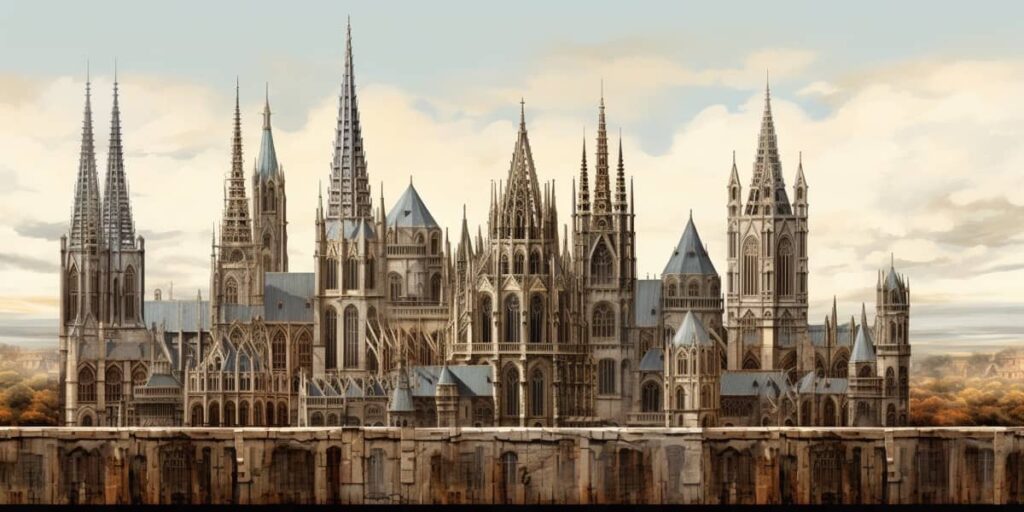 on which type on medieval architecture can spires be