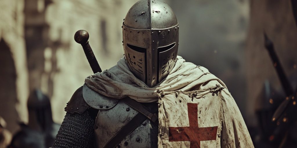 Templar in medieval city