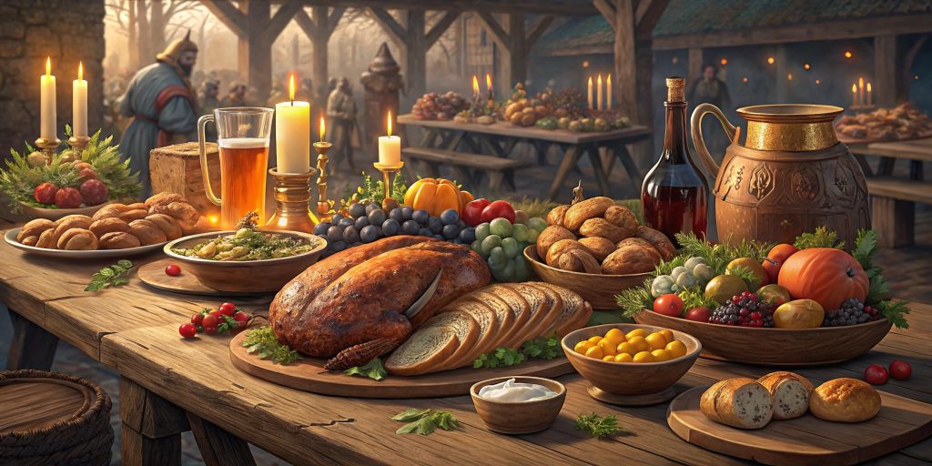 Food and Drink at Medieval Feasts